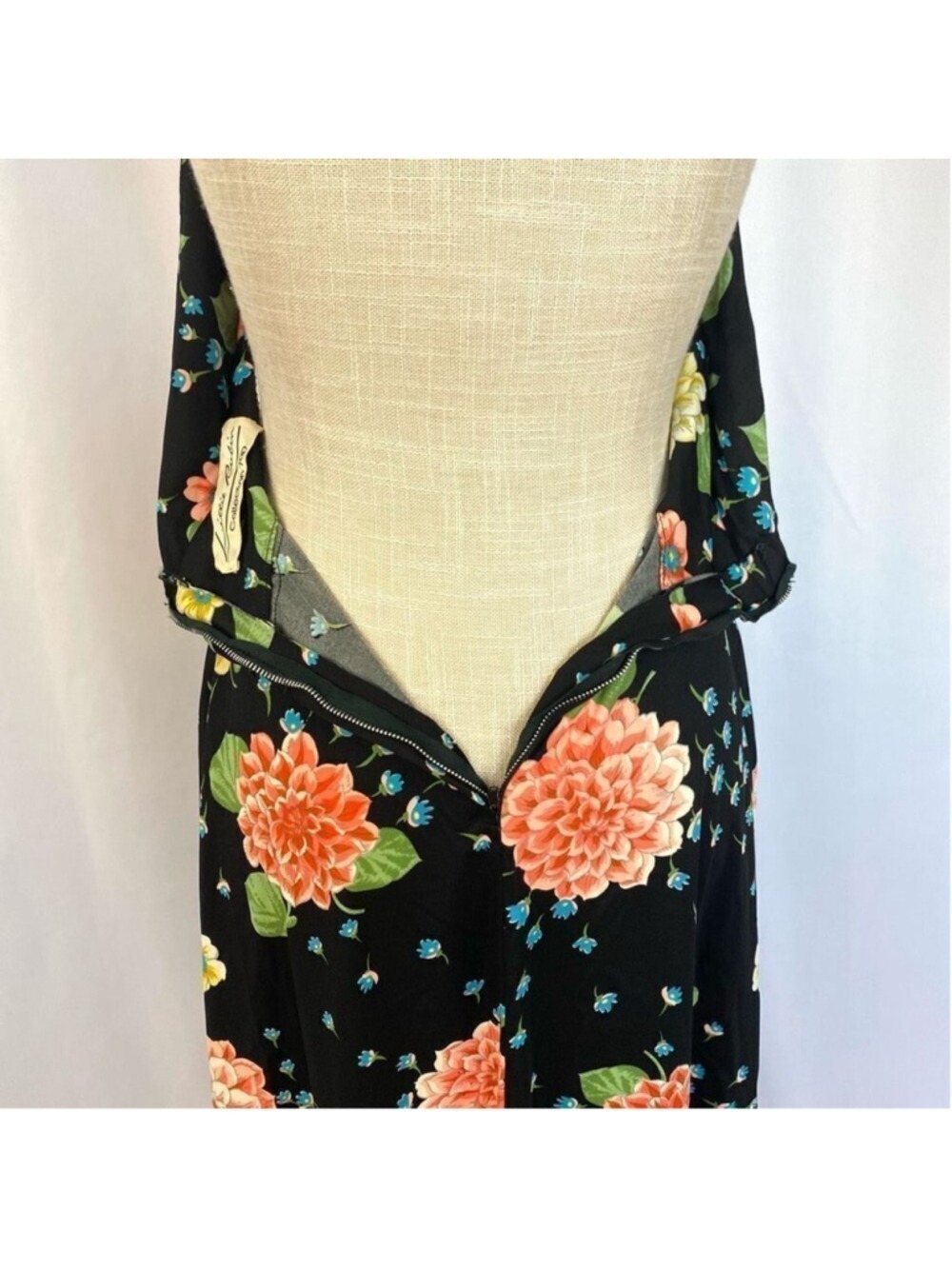 Vintage Designer Lillie Rubin Floral Halter Midi Dress Women’s XS-S Retro - Picture 8 of 14